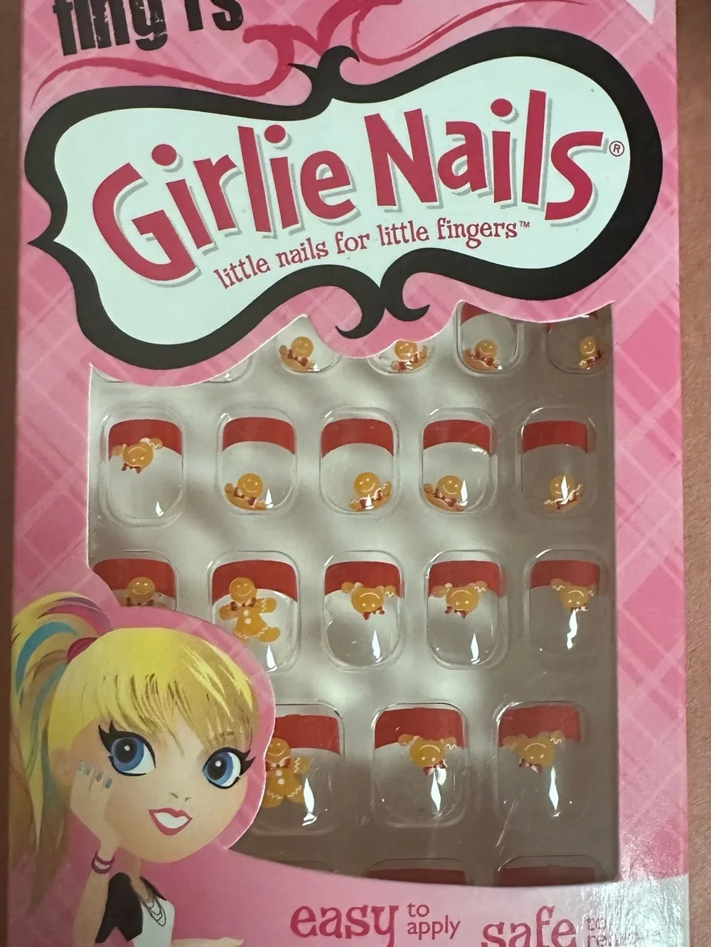 Kids Press-On Nail Set in Pink & Orange